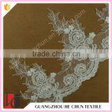 HC-1743-1 Hechun Pure White Sewing 3d Bead Flower Bridal Veil Lace Trim