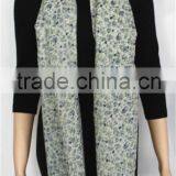 Blue Floral Printed Wool Scarf With Tassel thumbnail-2