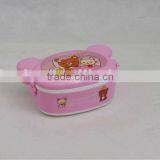 Plastic Cartoons Lunch Box (doule Layer) New Item (bear Shaped)