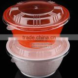900ml thickness diamond round BPA free microwave oven safe food grade plastic salad bowl