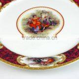 Dinnerware Steak Plate, Custom Ceramic Plates, Ceramic Red Plate thumbnail-5