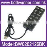 USB 2.0 High Speed 13 Ports USB2.0 HUB With Switch