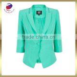 Jacket for Women Green Short Style for Office Lady thumbnail-1