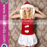 Sexy Sweet Cute With Cap Merry Christmas Costumes Dress Girl thumbnail-1