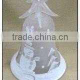Decorative Snowman Hanging Glass Bell With Tree Top thumbnail-1