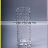 Square Glass Vase With Bubbles in Surface thumbnail-1