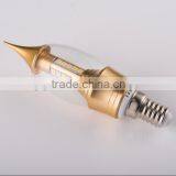 Hot Sale E14 SMD2835 4w Led Golden Top Candle Shape Lamp Led Corn Light