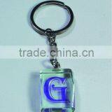 Pure Printed Picture Flash Light Crystal Glass Keychains for Small Sending Gift(R-053