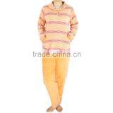 Kevince Women Velour Pyjamas Set Pajama Orange Big Stripes Y/d 1000pcs up OEM Factory Directly thumbnail-1