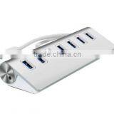 High Speed Aluminium Casing Usb-c Hub,7 Port Type C Change to Usb 3.0 Hub for Macbook