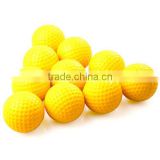 10pcs Yellow Soft Elastic Indoor Practice PU Golf Balls Training Aid