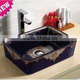 Special application color ceramic shape Pure White antique cabinet wash basin