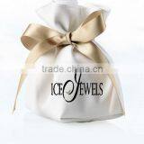 Customized Design Leather Jewelry Pouch With Ribbon String