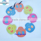 Colorful Halloween skulls connected paper garland for Halloween decoration, paper craft