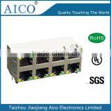 China Manufacturer Pcb Mounting Horizontal 8p8c Led 2x4 Metal Rj45 Ethernet Jack With Spring Clamp thumbnail-1