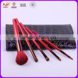 Mini Cosmetic Brush Set With Wooden Handle and Aluminium Ferrule thumbnail-1