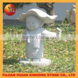 Lovely Little Monk Blow Air Marble Stone Statue thumbnail-6
