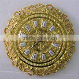 Antique Flower Shape Bronze Wall Clock, Classic Wall Decorative Hanging Clock, Bronze Mounted Art thumbnail-3