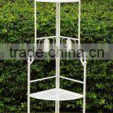 4 Tier Metal Shelf Plant Stand Antique White Outdoor and Indoor Patio Furniture thumbnail-2