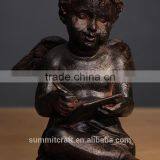 Resin Rust Color Vintage Writing Small Angel Figurines thumbnail-5