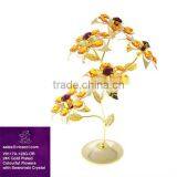 Gold Plated handmade decoration Flowers with brand crystal