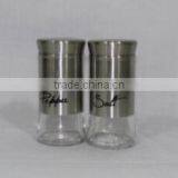 2 Pieces Mat Shinning Stainless Steel Coated Glass Spice Set Wholesale Online thumbnail-1