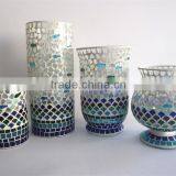 Blue&white Ocean Theme Mercury Electroplated Glass Containers Good Quality Candle Canister for Summer Holiday thumbnail-1