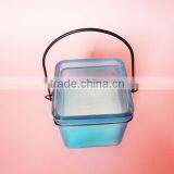 Home Goods Antiques Blue Glass Candle Holder With Scented Wax thumbnail-2