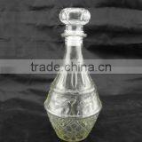 Embossing Glass Shisky Bottle With Lid thumbnail-1