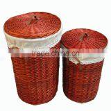 Wholesale Wash Grey Wicker Round Woven Laundry Basket thumbnail-5