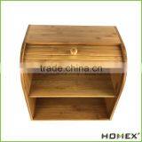 Bamboo Kitchen Double Bread Box /rolltop Bread Holder Homex-BSCI thumbnail-1