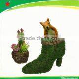Nice Green Moss Shoes Planter for Garden Decor