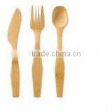 2017 Bamboo Cutlery Include Spoon Fork and Knife for Childern