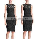 Women's Vintage Lace Sleeveless Cocktail Evening Party Bodycon Slim Pencil Dress thumbnail-3