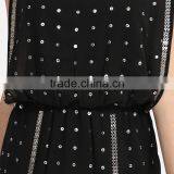 OEM Service Supply Design Sleeveless Latest Sequin Top Chiffon Short Skater Dress thumbnail-2