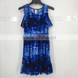 Girl's Stock Fashion Dip Dye Washed Colder Shoulder Summer Dress thumbnail-1