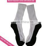 Polyester Athletic Black Sole Sublimation Blank Socks thumbnail-1