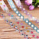Custom Colorful All Kinds of Shape Acrylic Rhinestone Gems Sticker Strips Acrylic Rhinestone Strip For Decoration thumbnail-1