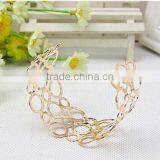 South Korean Round Hollow Women Bangles With Gold Plated thumbnail-4