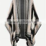 Custom Pattern Print Loose Black Tribal Print Kimono Open Front Capelet Ladies Beachwear Women thumbnail-5