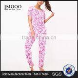 MGOO Full Print Women Long Pyjama Pink Leopard Print PJ Set Digital Print Cotton Pajamas thumbnail-1