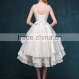 MGOO Custom Made Evening Dinner Dress Short White Satin Elegant Dress Latest Design Prom Layers Dress 2256 thumbnail-2