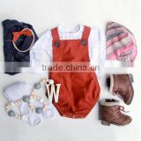 Baby Lovely Red Cotton Kids Clothing Summer Rompers Children Boutique Clothes
