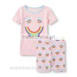 Girls Rainbow Graphic Printed Top & Shorts pj Set thumbnail-1