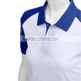 Women Slim Fit Sport Blank Blue And White 100 Polyester Microfiber Polo Shirt thumbnail-5