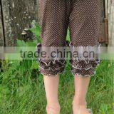 Wholesale Ruffle Pants Baby Girl Fashion Brown Polka Dots Falbala Pants Toddlers Cropped Trousers Kids Ruffle Cotton Pettipants thumbnail-1