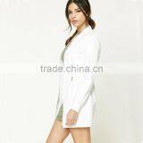 Open Front Longline Flat Collar Ribbed Trim Belted Waist Womens Online Jackets thumbnail-4