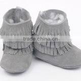 Fringed Genuine Leather Suede Baby Boots thumbnail-6