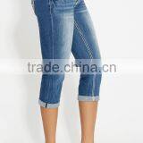 Ellie Medium Wash Capri With Rhinestone and Sequin Embellishments #82389 thumbnail-3