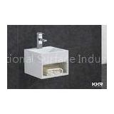 small white wall mounted Solid Surface Basin / Bathroom Wash Sink OEM